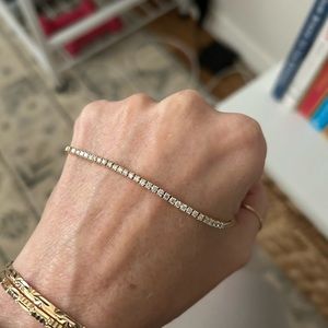 14 K gold diamond bracelet with slide